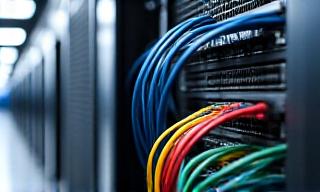 Rack di server e cablaggio di rete professionale